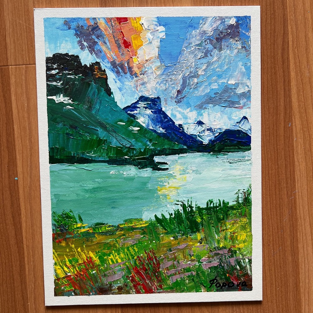 “Sparks of the Lake” Acrylic Painting 9/12